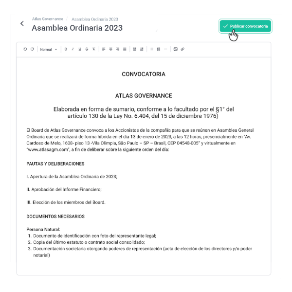 Publicación online de convocatorias, avisos y más documentos