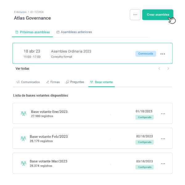 Registra bases de votantes ilimitadas 