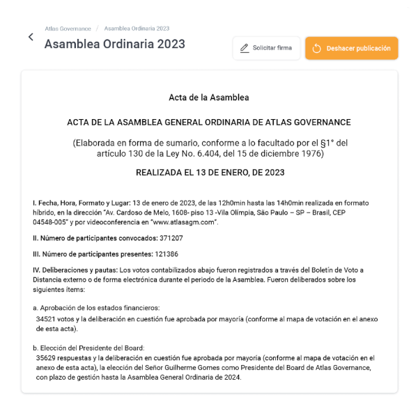 Convocatorias y actas de asamblea automáticas