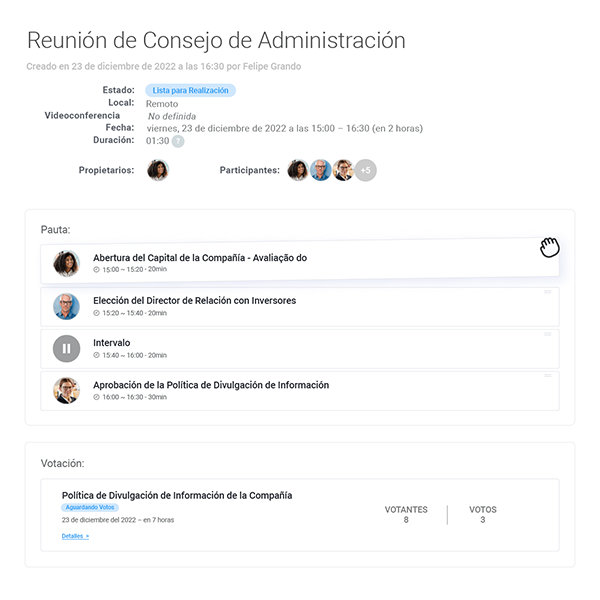 Crea y convoca reuniones instantáneamente