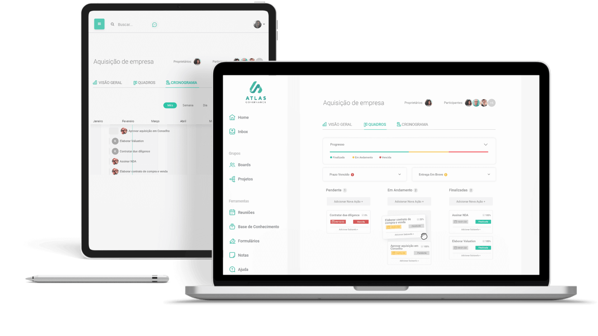 Recurso Atlas GOV: Gestão de ações e projetos estratégicos